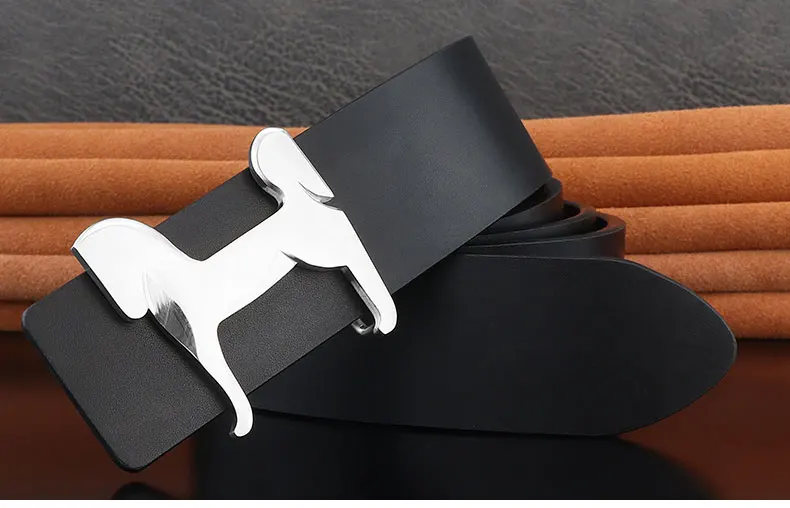 grade Stainless steel horse 3.8cm wide slide buckle men belts High genuine leather Waistband cowboy casual ceinture homme