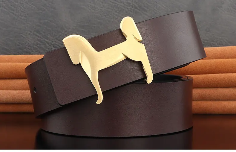 grade Stainless steel horse 3.8cm wide slide buckle men belts High genuine leather Waistband cowboy casual ceinture homme