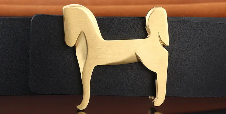grade Stainless steel horse 3.8cm wide slide buckle men belts High genuine leather Waistband cowboy casual ceinture homme