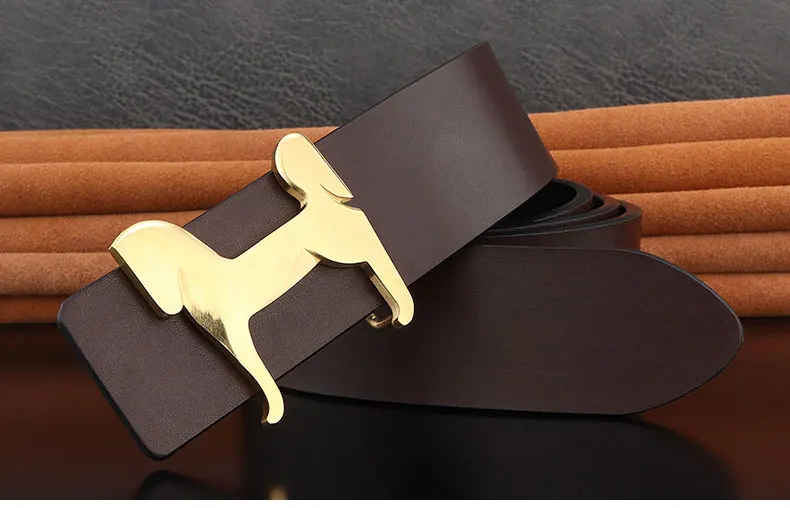 grade Stainless steel horse 3.8cm wide slide buckle men belts High genuine leather Waistband cowboy casual ceinture homme
