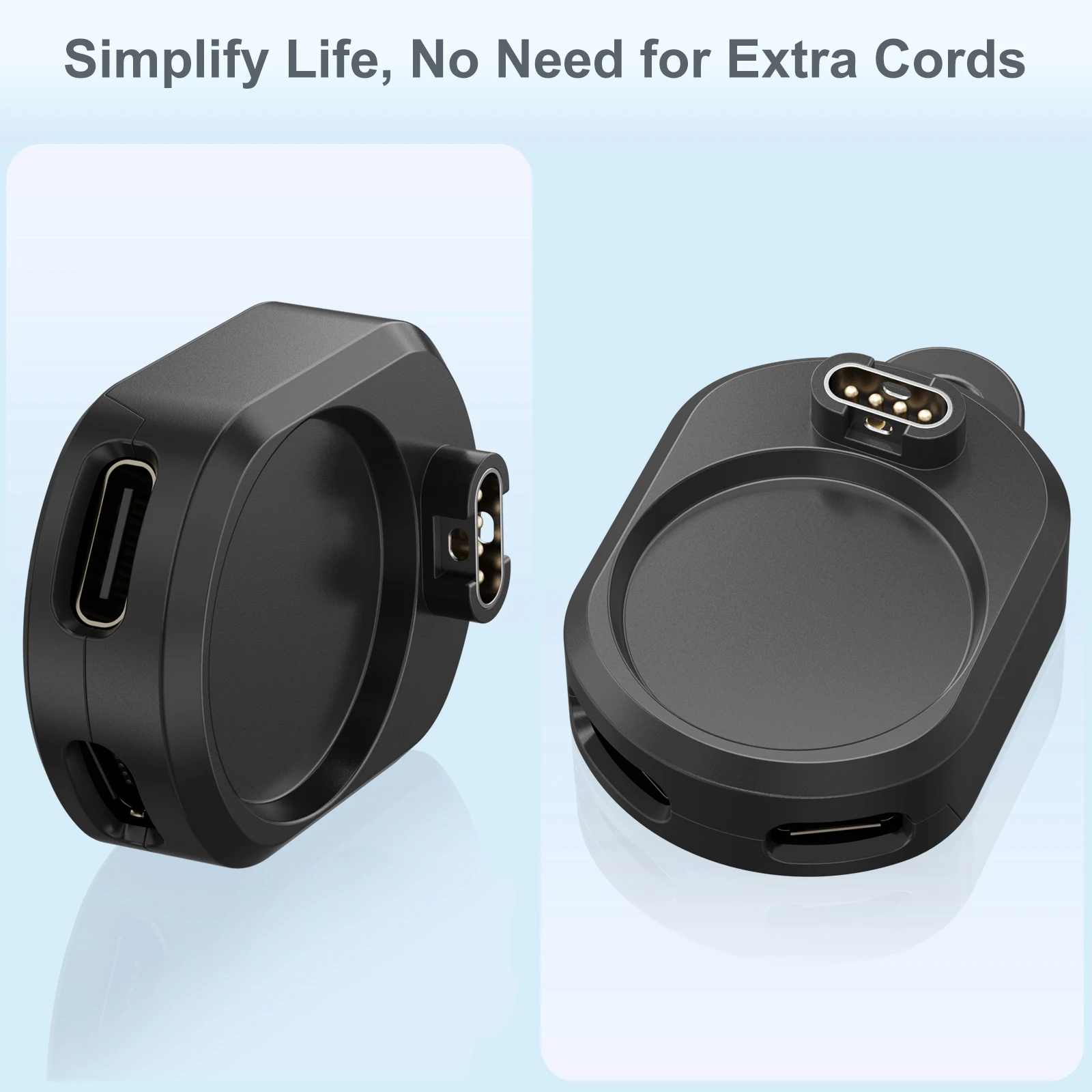 2 in 1 Type C/Micro USB Charging Adapter Converter For Garmin Fenix E 8 7 7X 6 6S 5 5X Venu 2S Vivoactive 3 4 Watch Charger Dock