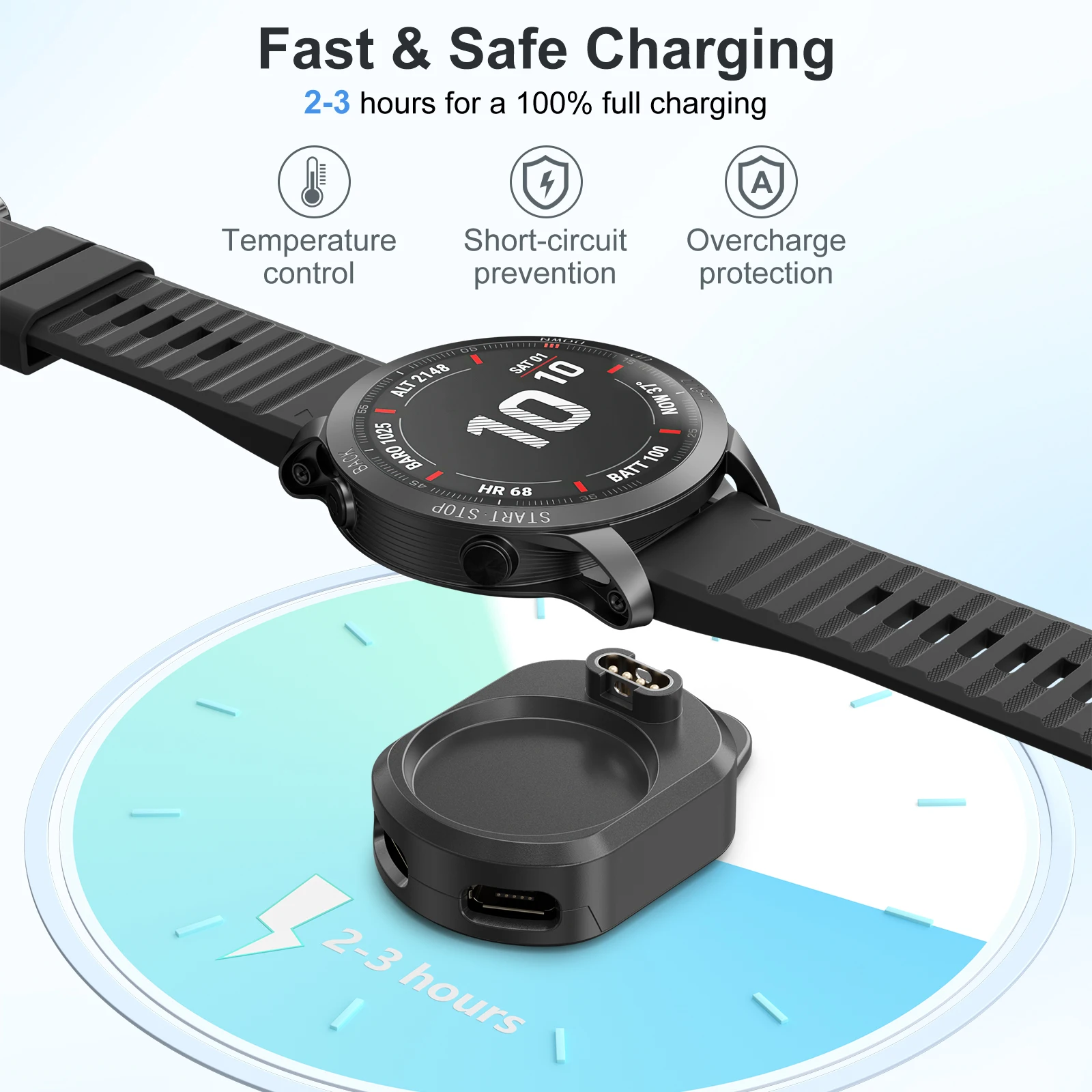 2 in 1 Type C/Micro USB Charging Adapter Converter For Garmin Fenix E 8 7 7X 6 6S 5 5X Venu 2S Vivoactive 3 4 Watch Charger Dock