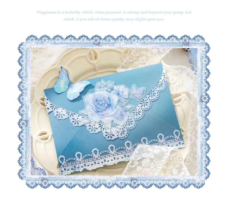 10pcs vintage hollowed lace sticker strip DIY handmade scrapbook decoration diary album frame aesthetic stationery