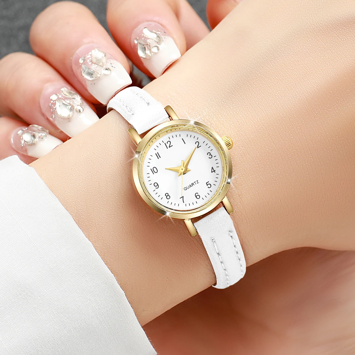 Fashion Small Dial Women's Quartz Watch Ladies Leather Strap Wrist Watches Reloj Mujer(Without Box)