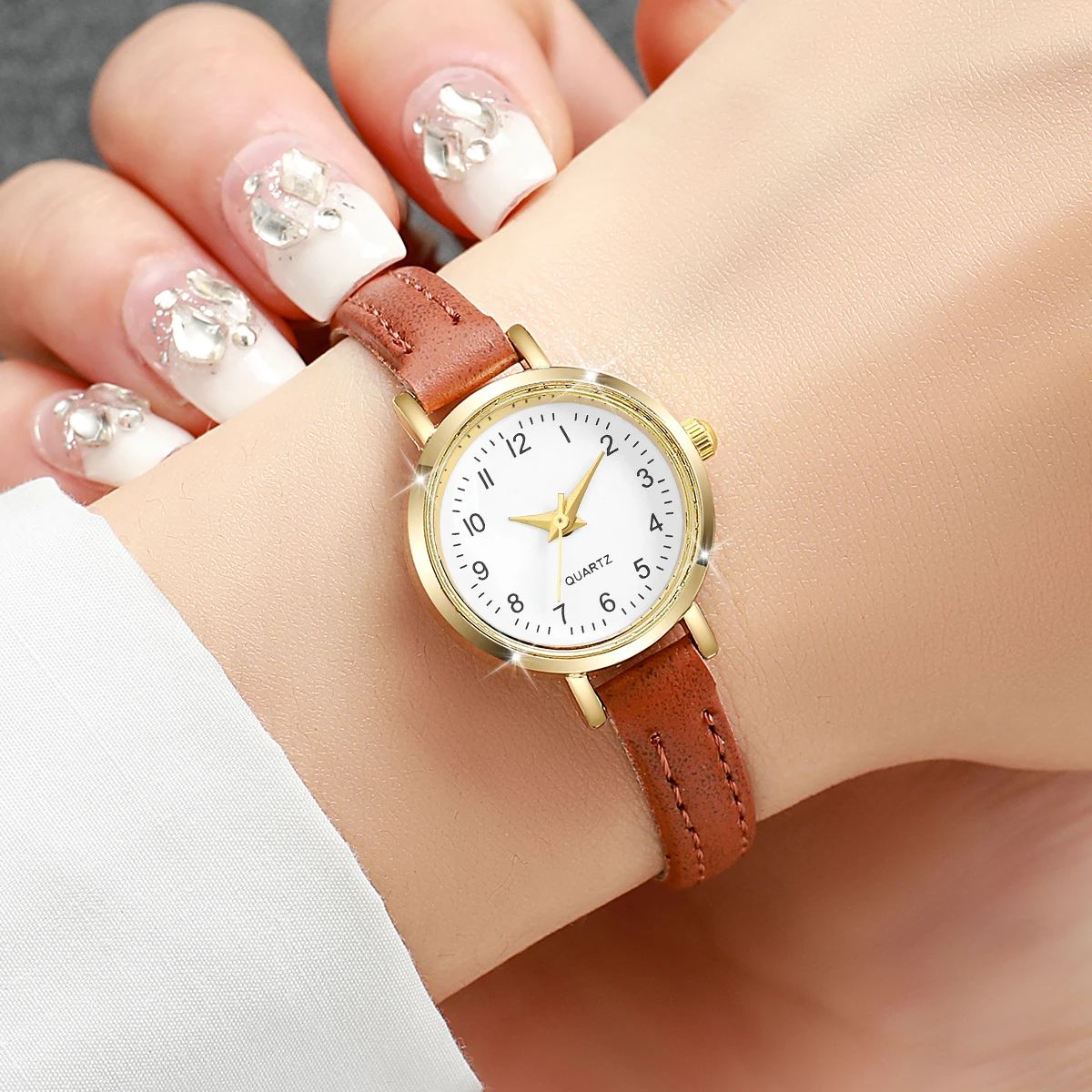 Fashion Small Dial Women's Quartz Watch Ladies Leather Strap Wrist Watches Reloj Mujer(Without Box)