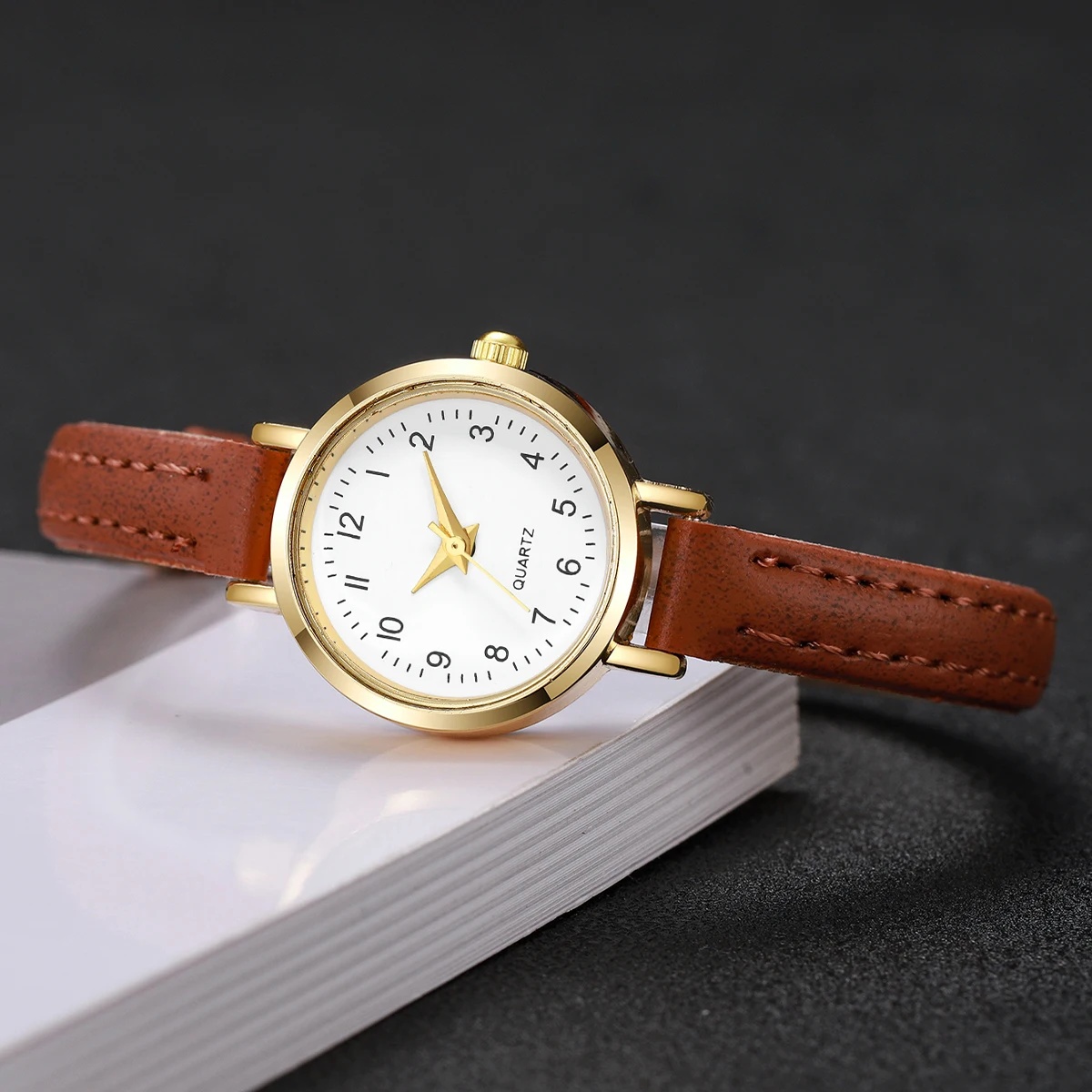 Fashion Small Dial Women's Quartz Watch Ladies Leather Strap Wrist Watches Reloj Mujer(Without Box)