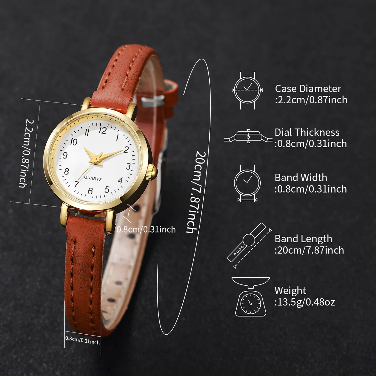 Fashion Small Dial Women's Quartz Watch Ladies Leather Strap Wrist Watches Reloj Mujer(Without Box)