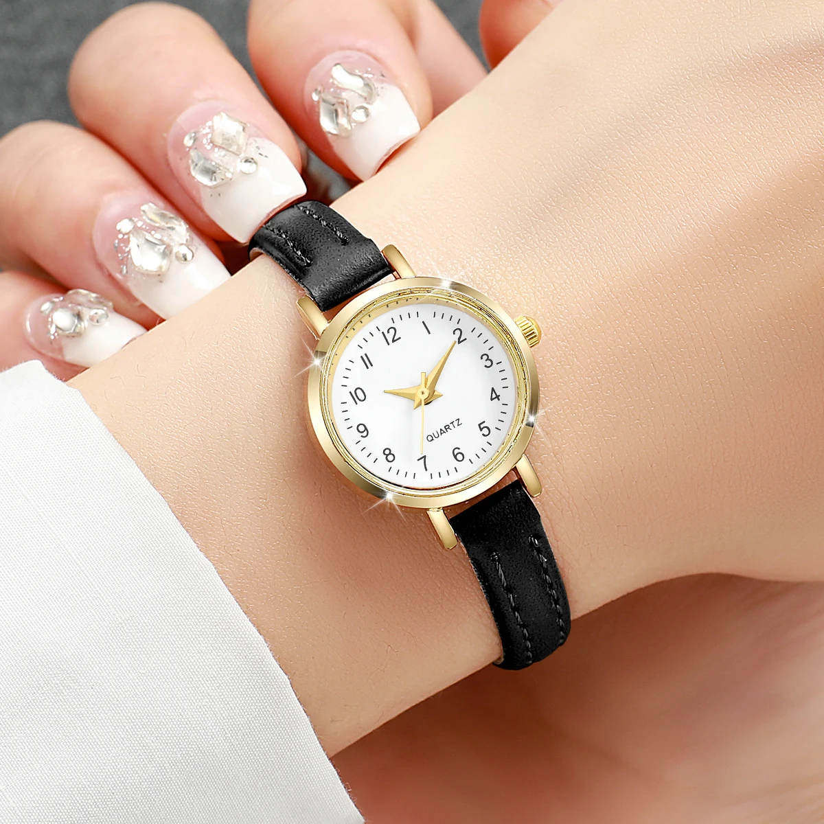 Fashion Small Dial Women's Quartz Watch Ladies Leather Strap Wrist Watches Reloj Mujer(Without Box)