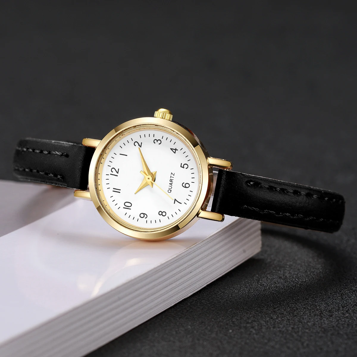 Fashion Small Dial Women's Quartz Watch Ladies Leather Strap Wrist Watches Reloj Mujer(Without Box)