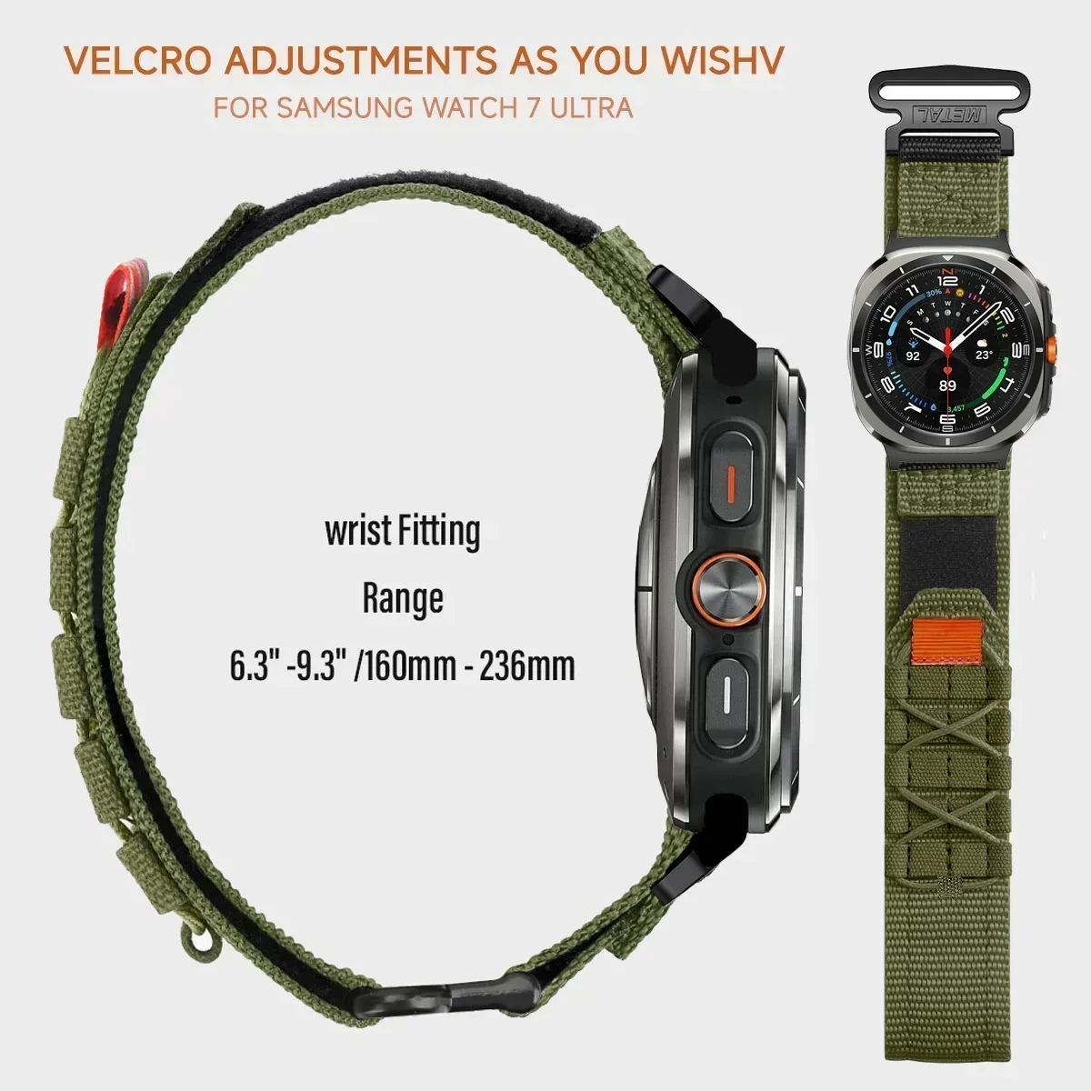 New Tactical Strap for Samsung Galaxy Watch Ultra 47mm Sport Nylon Strap for Galaxy Watch 7 Ultra 47mm women man Woven Bracelet