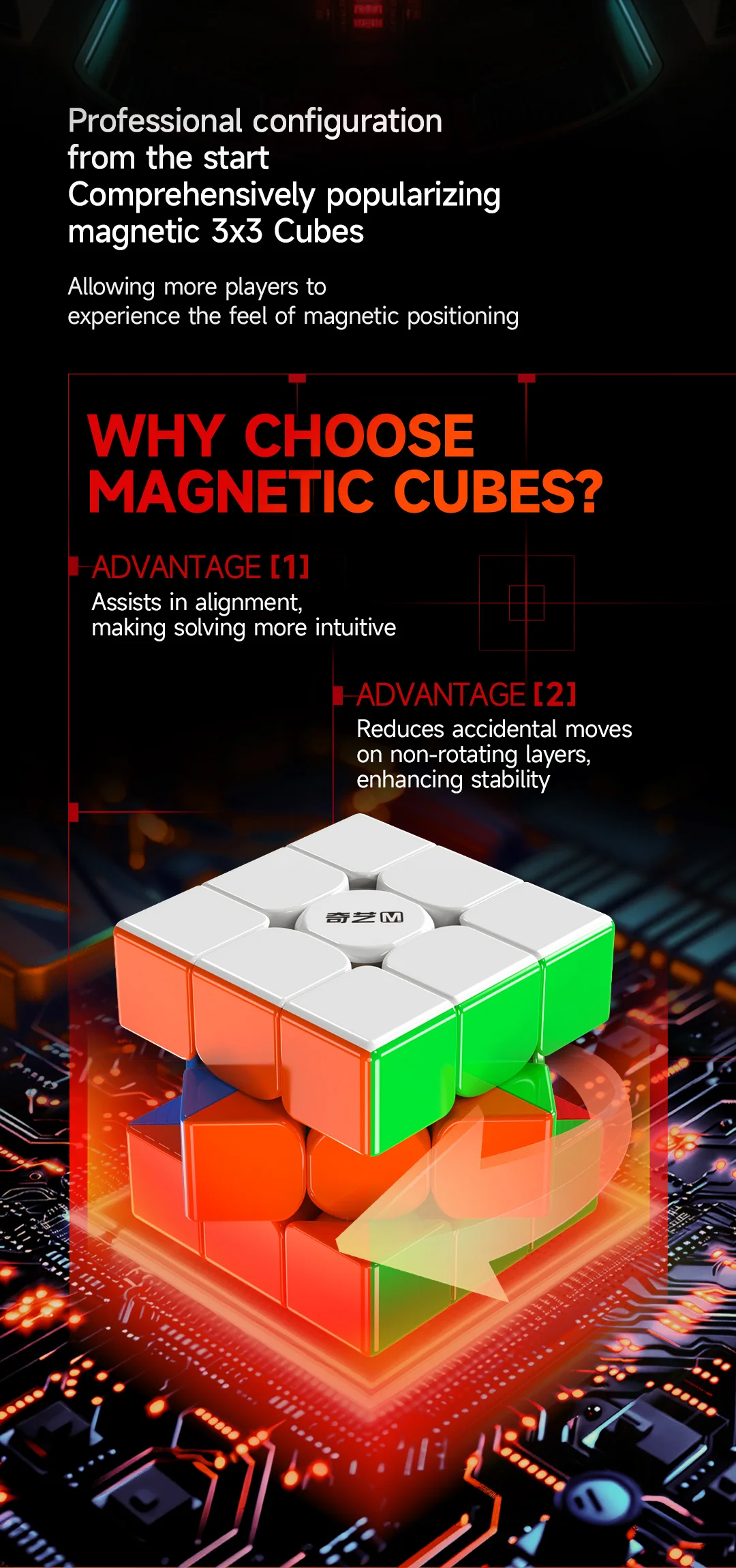 [Picube] QiYi Warrior M 3x3x3 Magic Cube 3x3 Magnetic Speed Cube Cubo Magico Magic Cubo Professional Speed Puzzle Competition