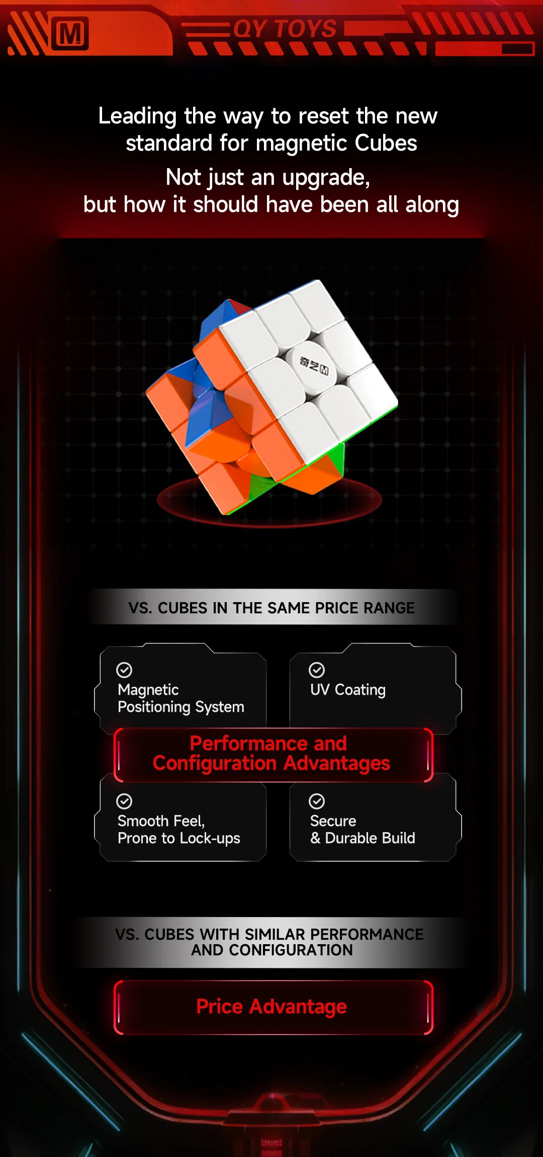 [Picube] QiYi Warrior M 3x3x3 Magic Cube 3x3 Magnetic Speed Cube Cubo Magico Magic Cubo Professional Speed Puzzle Competition