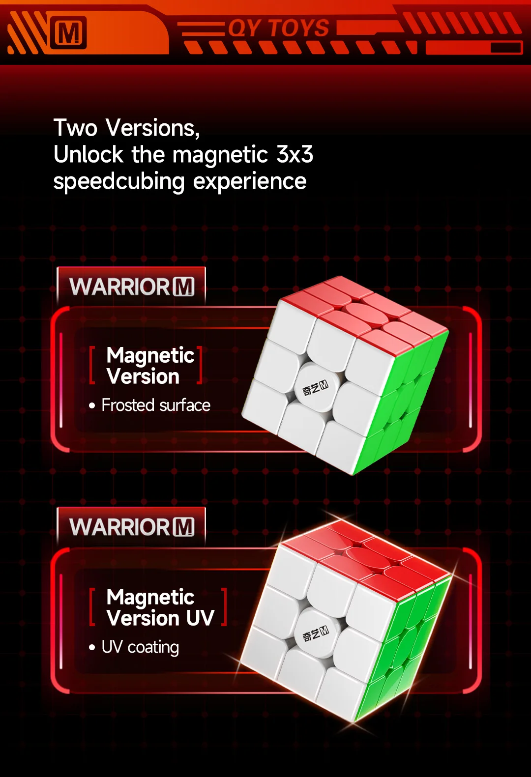 [Picube] QiYi Warrior M 3x3x3 Magic Cube 3x3 Magnetic Speed Cube Cubo Magico Magic Cubo Professional Speed Puzzle Competition