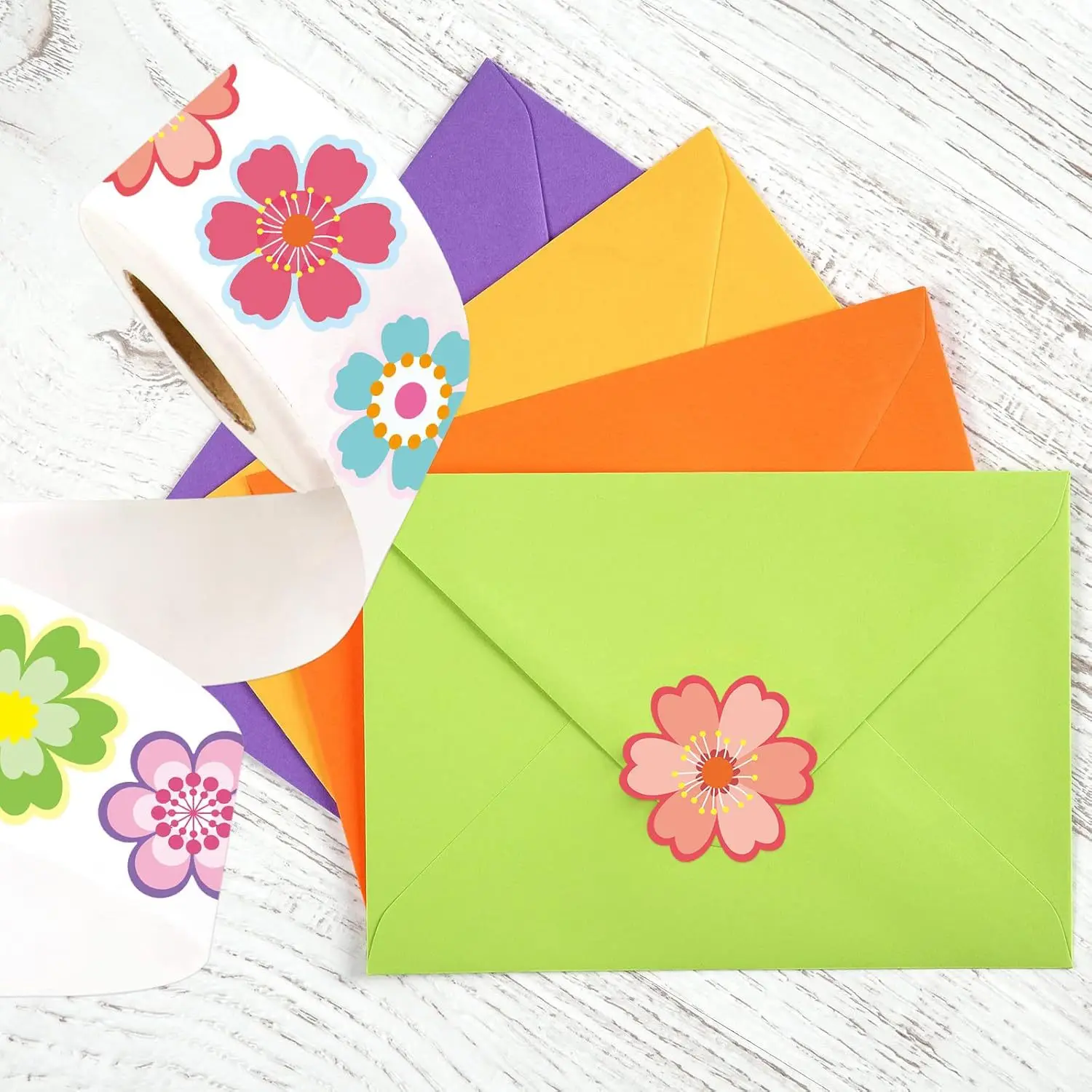 500pcs Butterfly Flower Sticker 1 Inch 8 Design Colorful Butterfly Decals Decorative Flowers Cute Stickers Party Favor Decor
