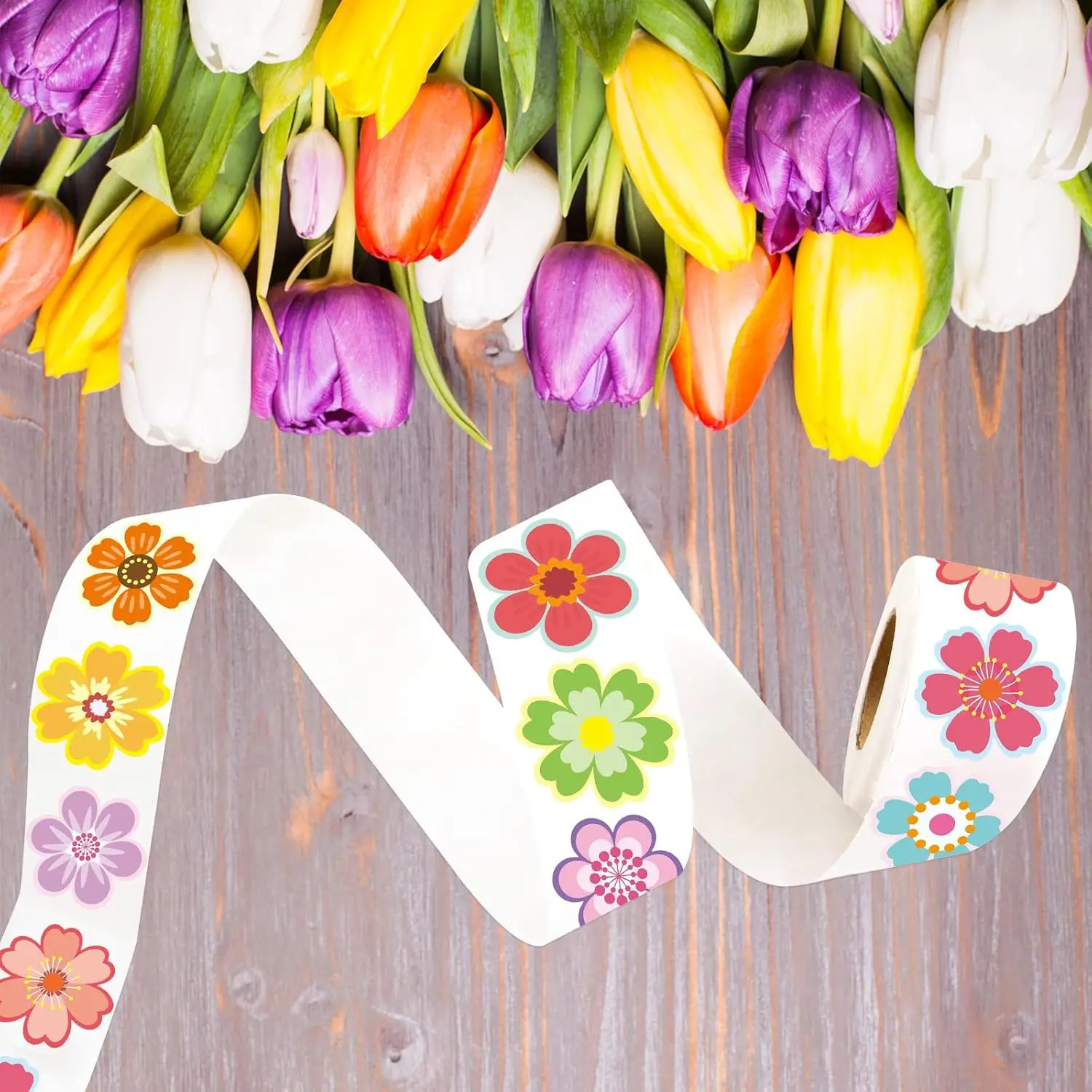 500pcs Butterfly Flower Sticker 1 Inch 8 Design Colorful Butterfly Decals Decorative Flowers Cute Stickers Party Favor Decor