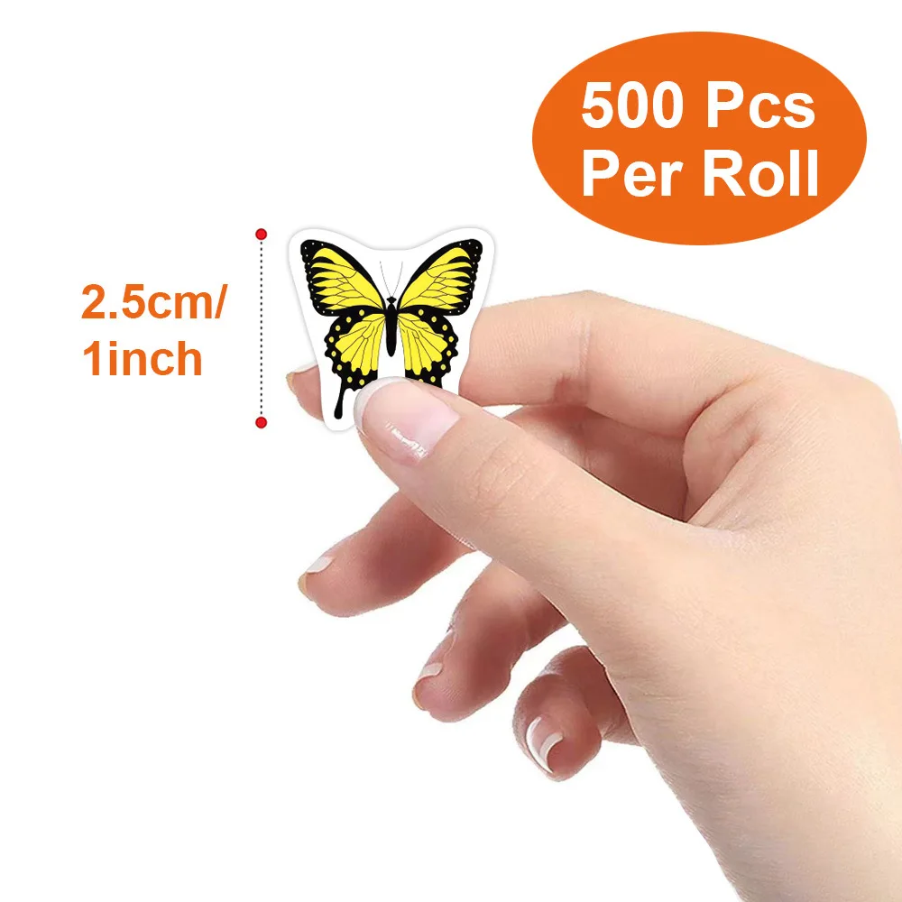500pcs Butterfly Flower Sticker 1 Inch 8 Design Colorful Butterfly Decals Decorative Flowers Cute Stickers Party Favor Decor