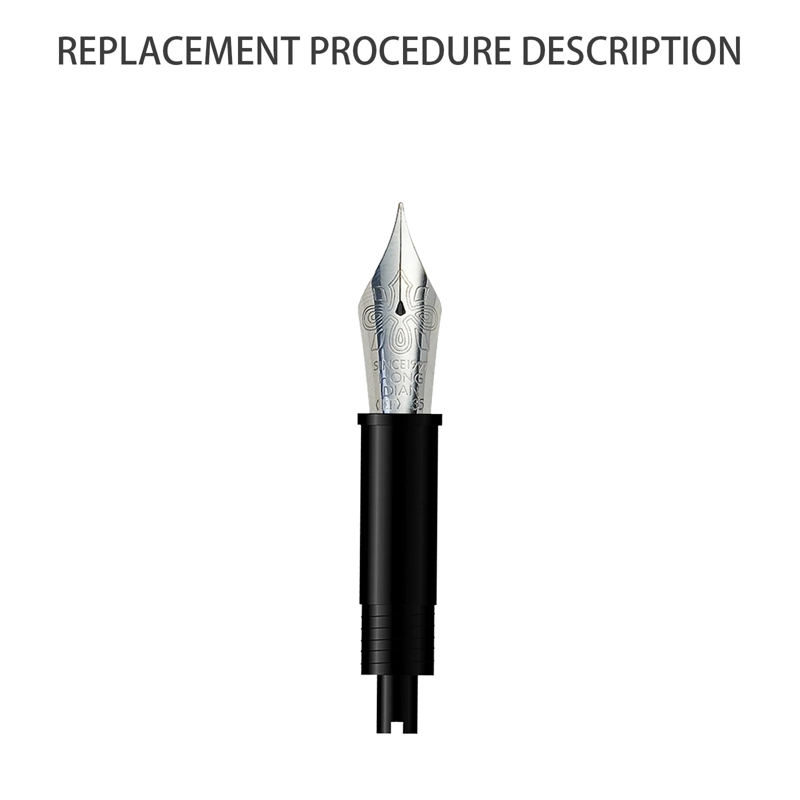 HongDian No.35 Fountain Pen Nib Unit - Converter/Piston version Soft EF/F/M Nibs OEM Replacement for Calligraphy Writing