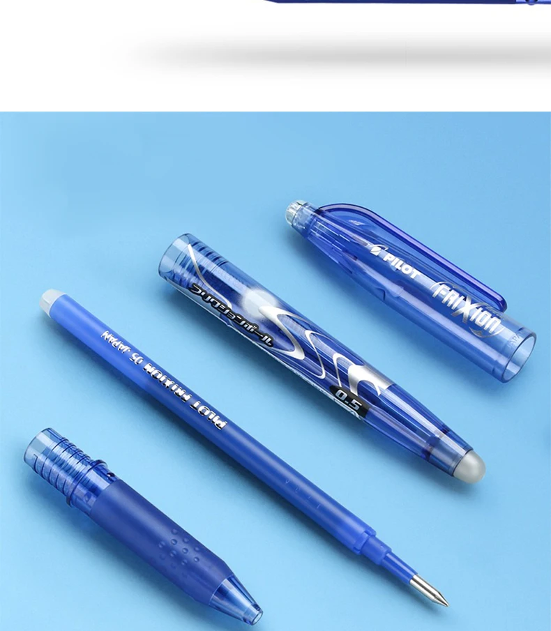 3pcs PILOT Erasable Gel Pens LFB-20EF Frixion 0.5mm for Writing Red Blue Black School Office Supplies Japanese Stationery