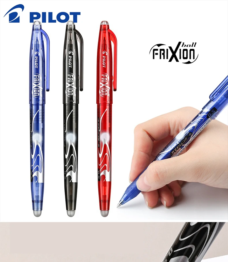 3pcs PILOT Erasable Gel Pens LFB-20EF Frixion 0.5mm for Writing Red Blue Black School Office Supplies Japanese Stationery