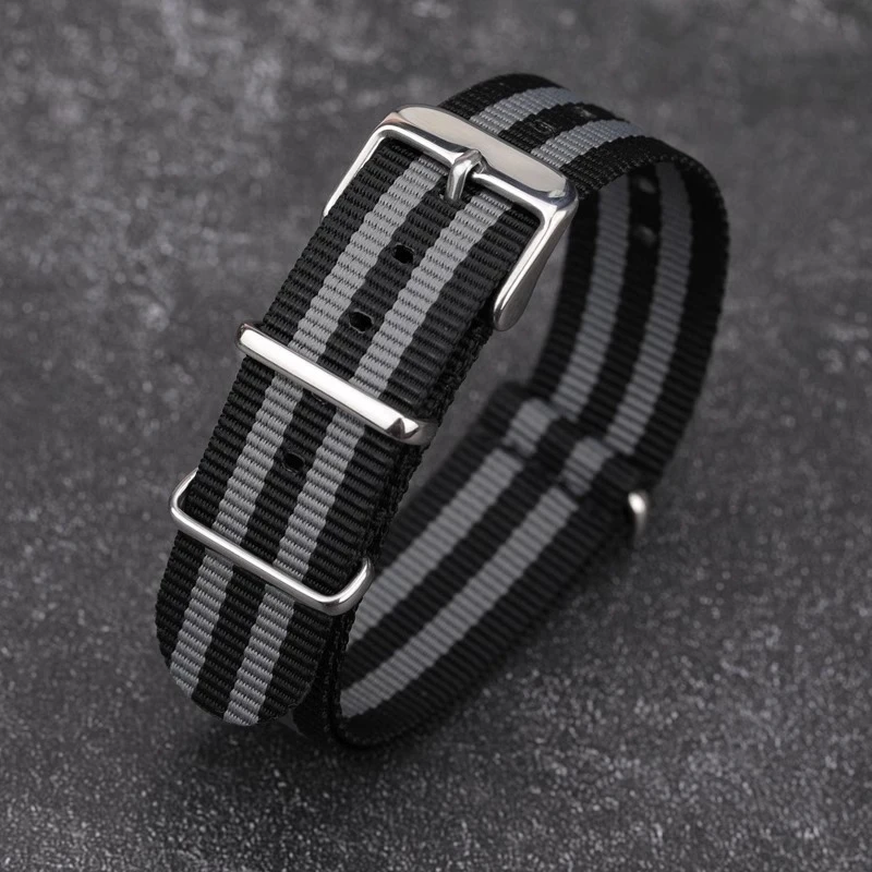 Nylon Watch Strap 18mm 20mm 22mm Band Universal Canvas Bracelet for Men Women's Weave Wristband One Piece Loop Watch Band