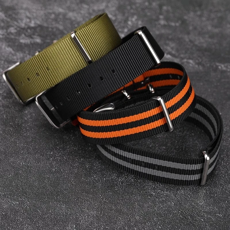 Nylon Watch Strap 18mm 20mm 22mm Band Universal Canvas Bracelet for Men Women's Weave Wristband One Piece Loop Watch Band