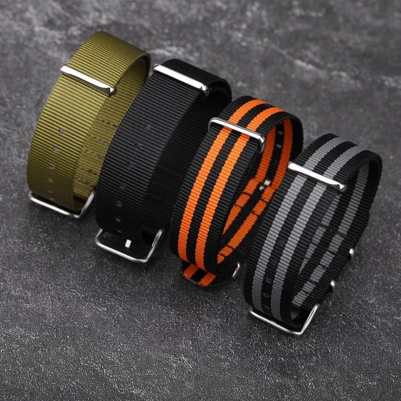 Nylon Watch Strap 18mm 20mm 22mm Band Universal Canvas Bracelet for Men Women's Weave Wristband One Piece Loop Watch Band