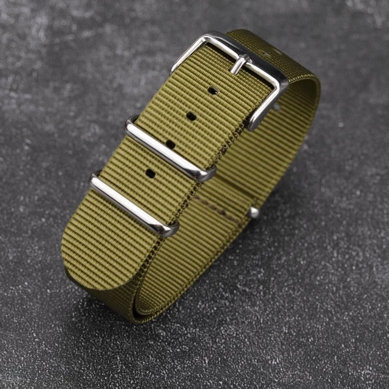 Nylon Watch Strap 18mm 20mm 22mm Band Universal Canvas Bracelet for Men Women's Weave Wristband One Piece Loop Watch Band