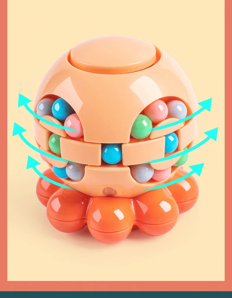Magic Bean Cube Finger Rotating Stress Relief Toy for Adults Kids Antistress Anxiety Relief Fidget Cube Gifts Puzzle Toys