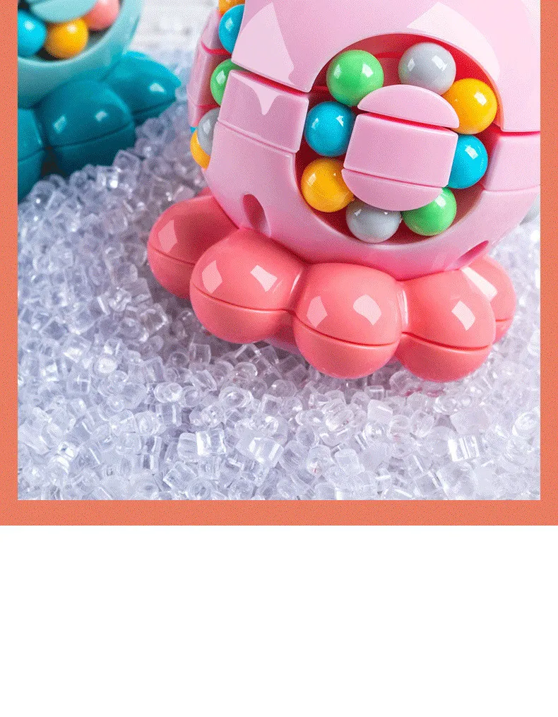 Magic Bean Cube Finger Rotating Stress Relief Toy for Adults Kids Antistress Anxiety Relief Fidget Cube Gifts Puzzle Toys