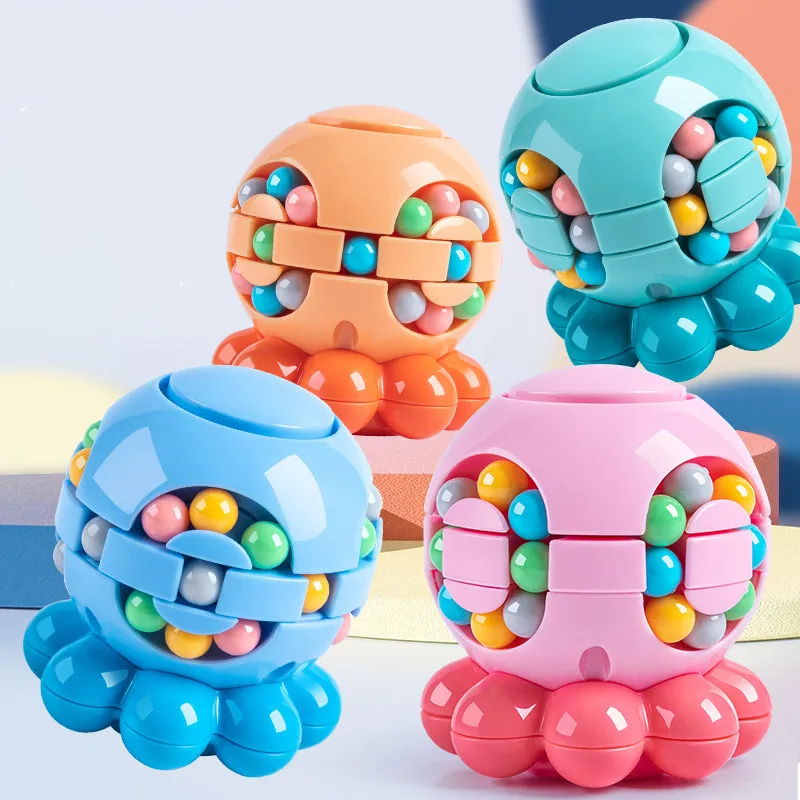 Magic Bean Cube Finger Rotating Stress Relief Toy for Adults Kids Antistress Anxiety Relief Fidget Cube Gifts Puzzle Toys