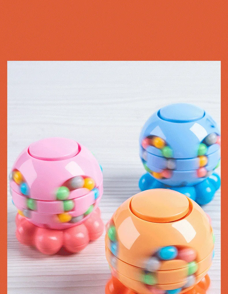 Magic Bean Cube Finger Rotating Stress Relief Toy for Adults Kids Antistress Anxiety Relief Fidget Cube Gifts Puzzle Toys