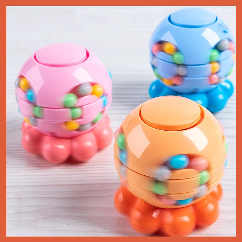 Magic Bean Cube Finger Rotating Stress Relief Toy for Adults Kids Antistress Anxiety Relief Fidget Cube Gifts Puzzle Toys