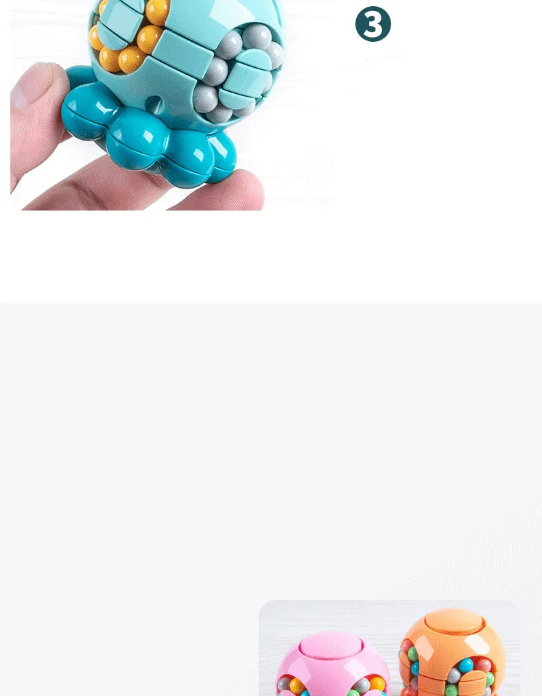 Magic Bean Cube Finger Rotating Stress Relief Toy for Adults Kids Antistress Anxiety Relief Fidget Cube Gifts Puzzle Toys