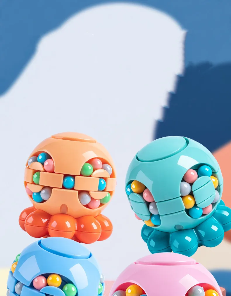 Magic Bean Cube Finger Rotating Stress Relief Toy for Adults Kids Antistress Anxiety Relief Fidget Cube Gifts Puzzle Toys