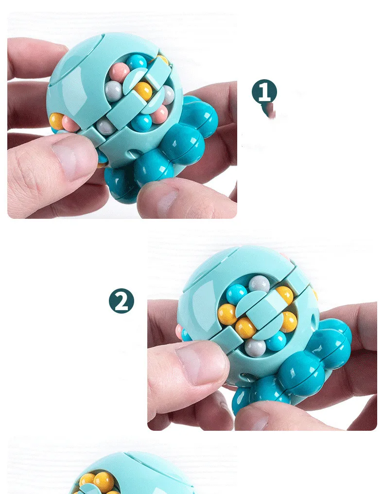 Magic Bean Cube Finger Rotating Stress Relief Toy for Adults Kids Antistress Anxiety Relief Fidget Cube Gifts Puzzle Toys