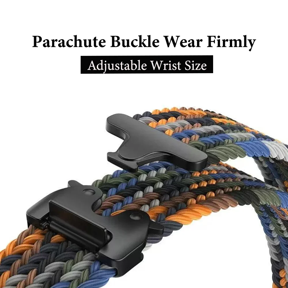 Braided Loop Strap For Garmin Forerunner 965 970 265 165 570 Parachute Buckle Nylon Watchband Garmin Venu 4/3/2 Active 6-5 Belt
