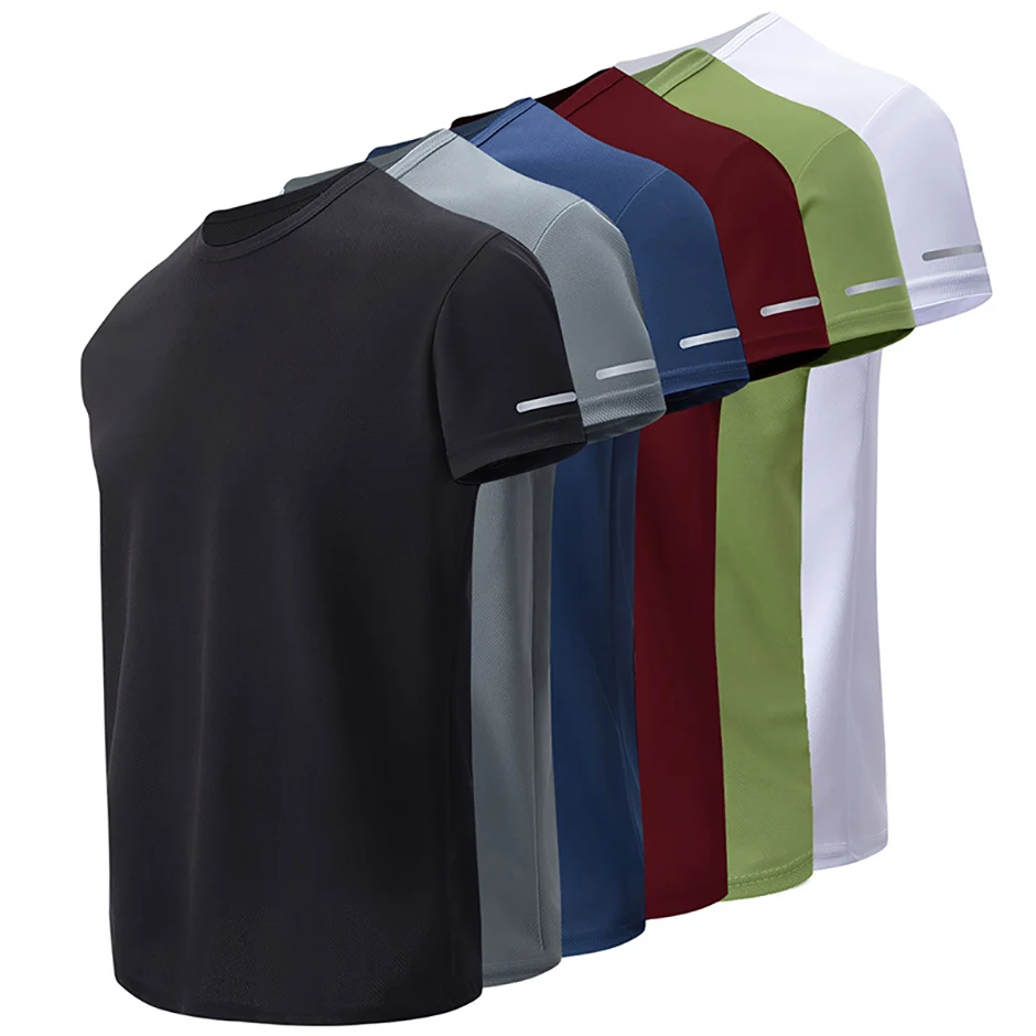 1/4 Pcs Men's Summer Quick-drying Sports Fashion Printed Short-sleeved Teens Loose and Comfortable Running Fitness Joker T-shirt