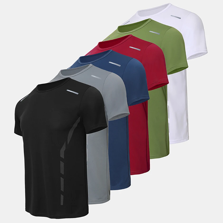1/4 Pcs Men's Summer Quick-drying Sports Fashion Printed Short-sleeved Teens Loose and Comfortable Running Fitness Joker T-shirt