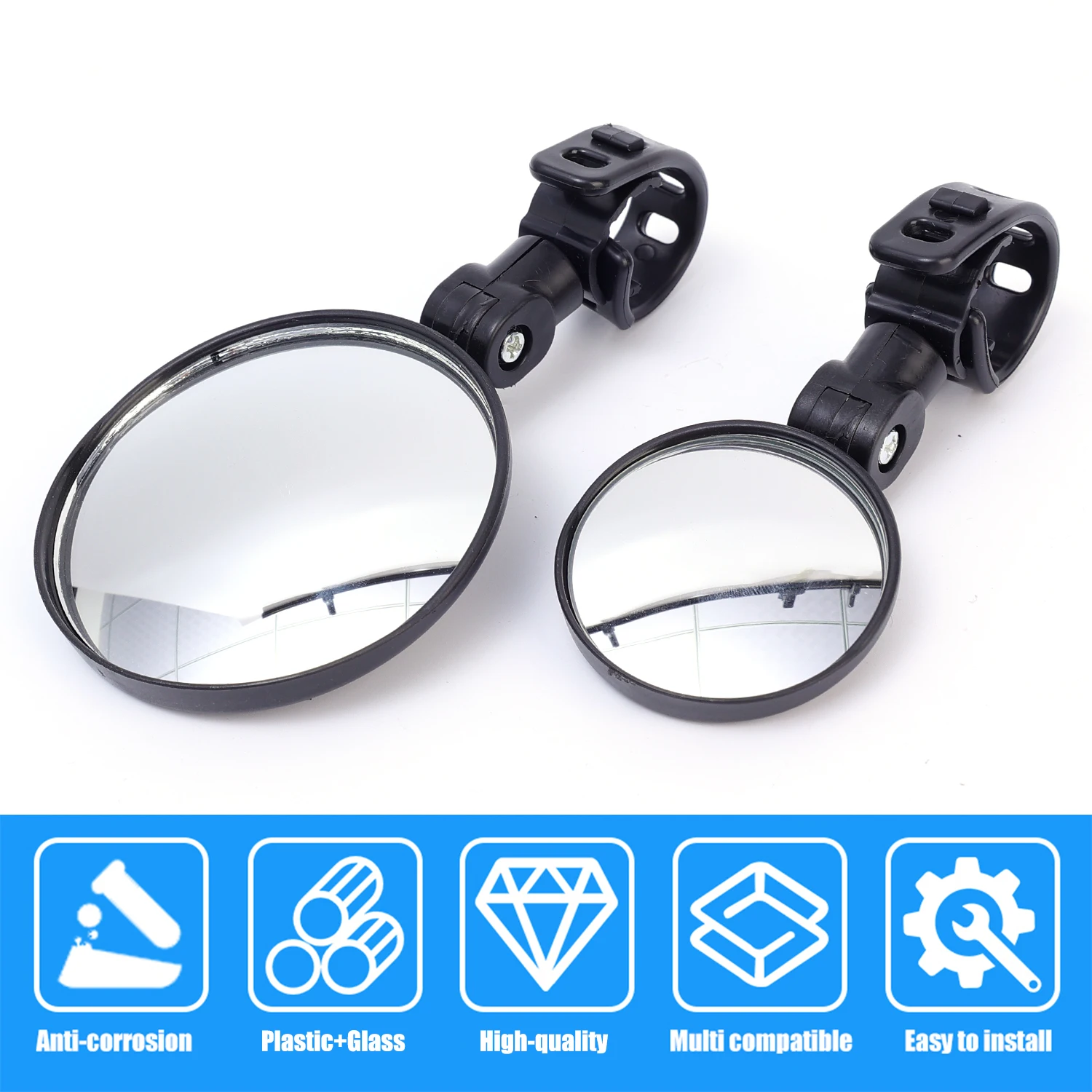 Universal Bicycle Mirror Handlebar Rearview Mirror for Bicycle Motorcycle 360 Rotation Adjustable for Bike Riding Cycling Mirror