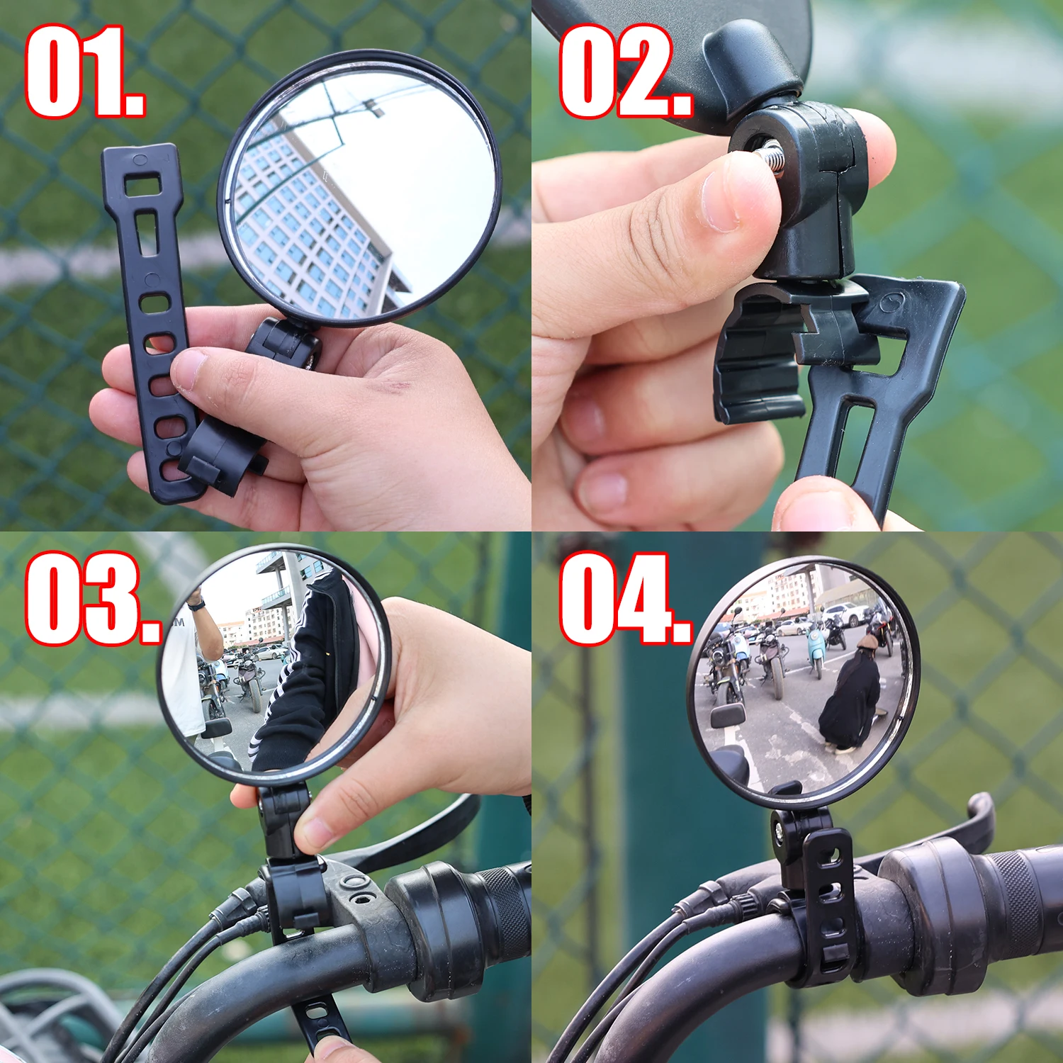 Universal Bicycle Mirror Handlebar Rearview Mirror for Bicycle Motorcycle 360 Rotation Adjustable for Bike Riding Cycling Mirror