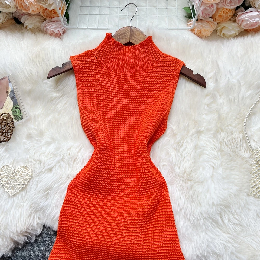 YuooMuoo Women Dress 2026 New Summer Fashion Sexy Openwork Stitching Sleeveless Bodycon Party Dress Korean Lady Beach Vestidos