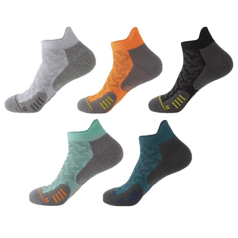 WRELS 1/2/3Pairs Athletic Running Cushioned Ankle Socks Cushioned Moisture Arch Support Compression Sock for Men and Women