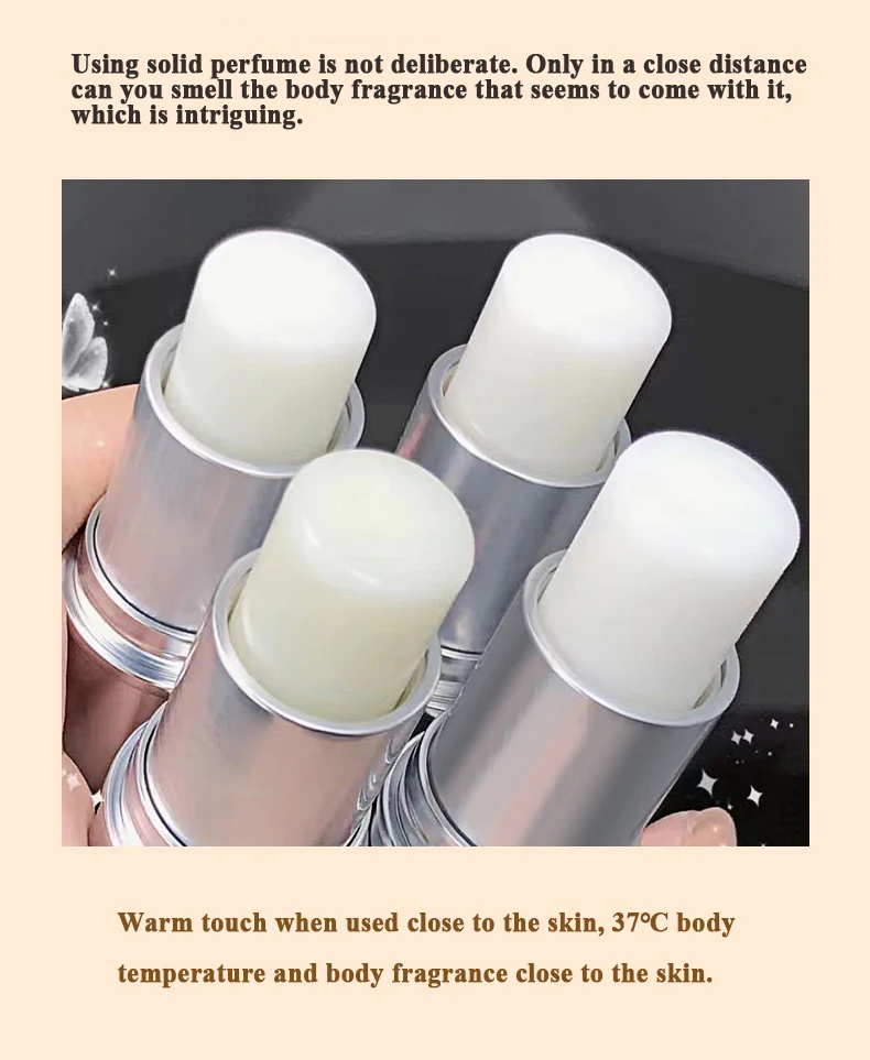 Heart-pounding solid perfume for men and women, light fragrance, long-lasting, natural and fresh perfume, portable perfume