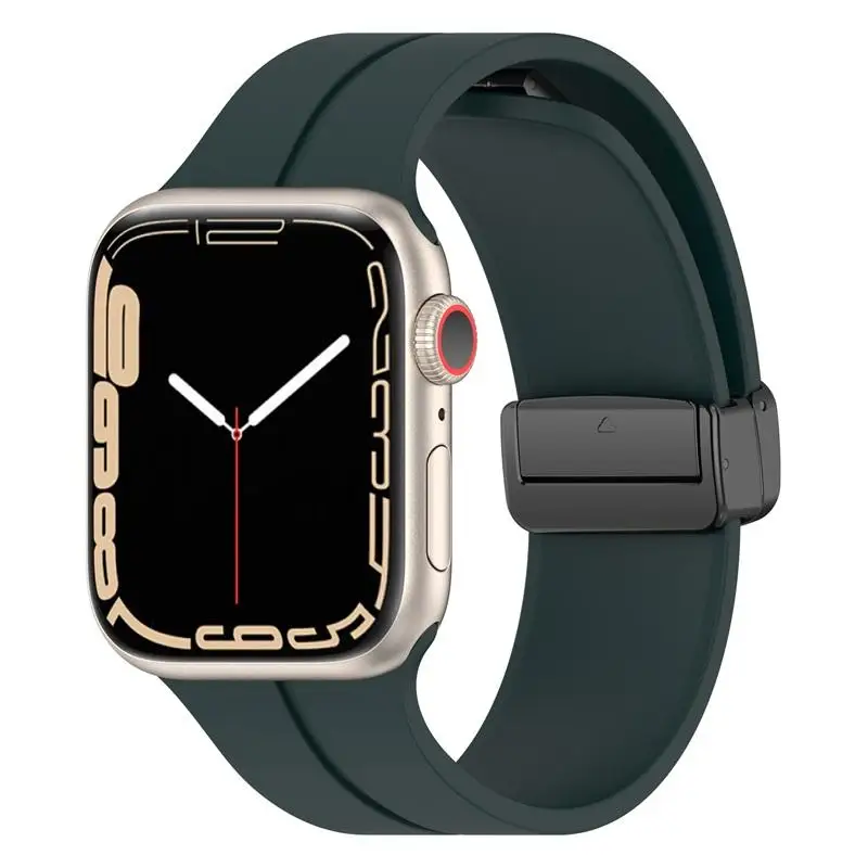 Strap For Apple Watch Ultra 3 2 Band 44mm 45mm 49mm 40mm 41mm 46mm Magnetic Silicone Bracelet Correa iWatch Series 8 SE 9 10 11