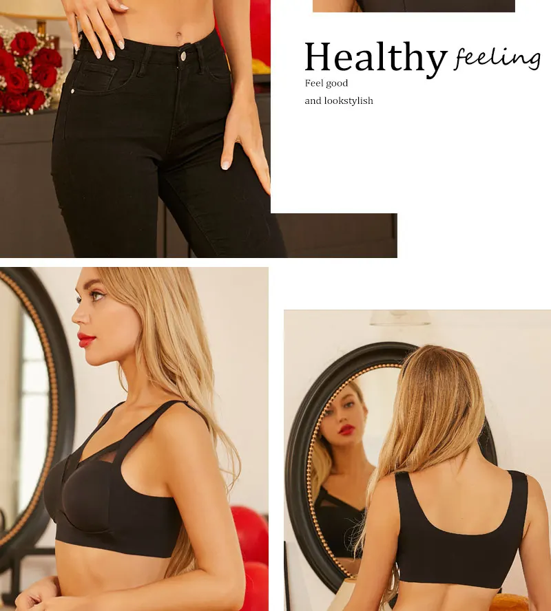 3Pcs/Set Sexy Lace Plus Size Sport Bra For Women Seamless Solid Color Push Up Underwear New Cozy Breathable Wire Free Brassiere