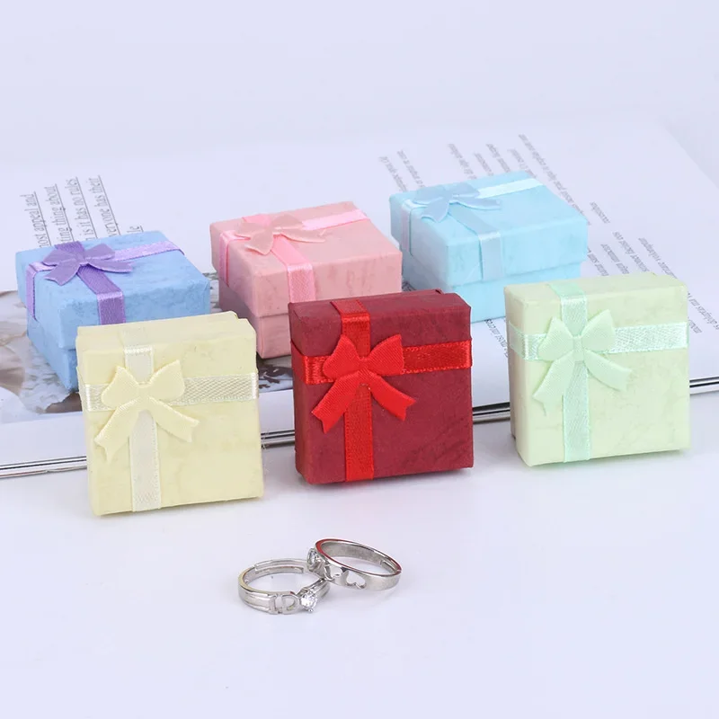 12pcs Paper Box Jewelry Packaging Box Multi-color Earrings Ring Box Jewelry Gift Holder 4*4*3CM Wholesale