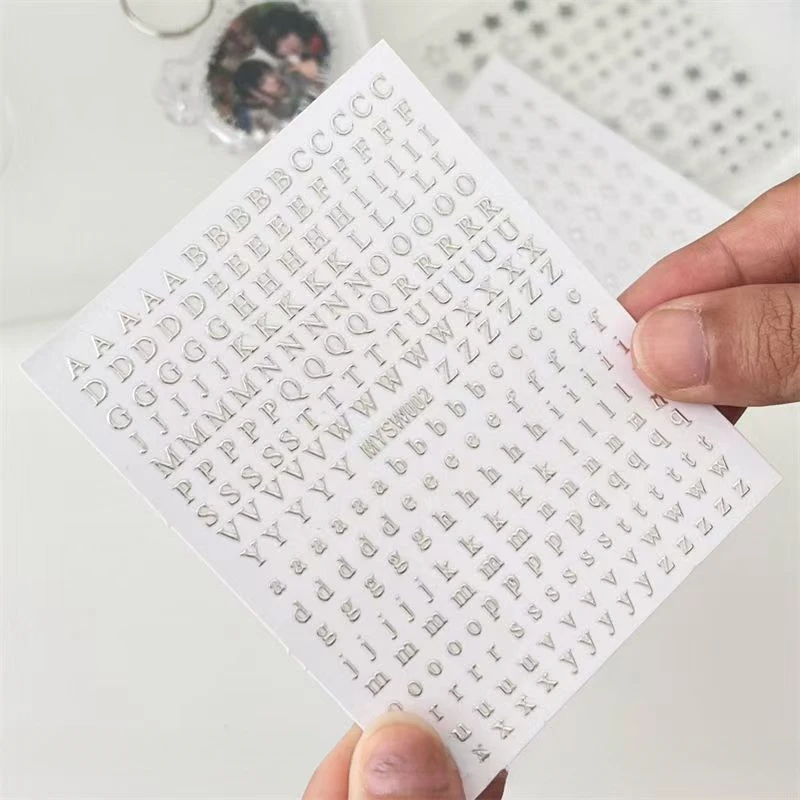 3pcs Silver Star Stickers DIY Scrapbooking Journal Album Decor Stickers Aesthetic Letters Starburst Stickers Korean Stationery