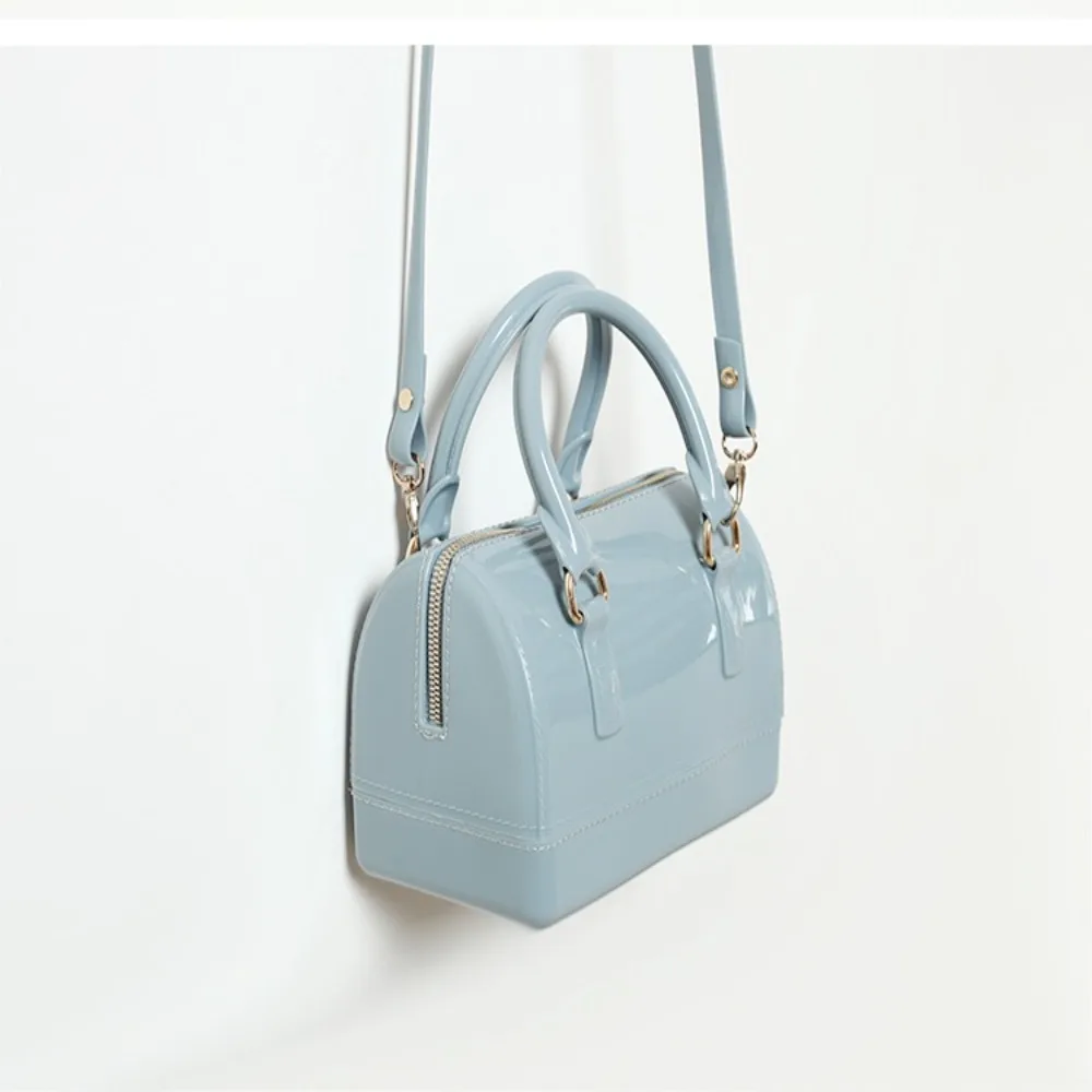 Portable PVC Jelly Crossbody Bags Candy Transparent Waterproof Shoulder Bag Handbag Women's Bucket Bag