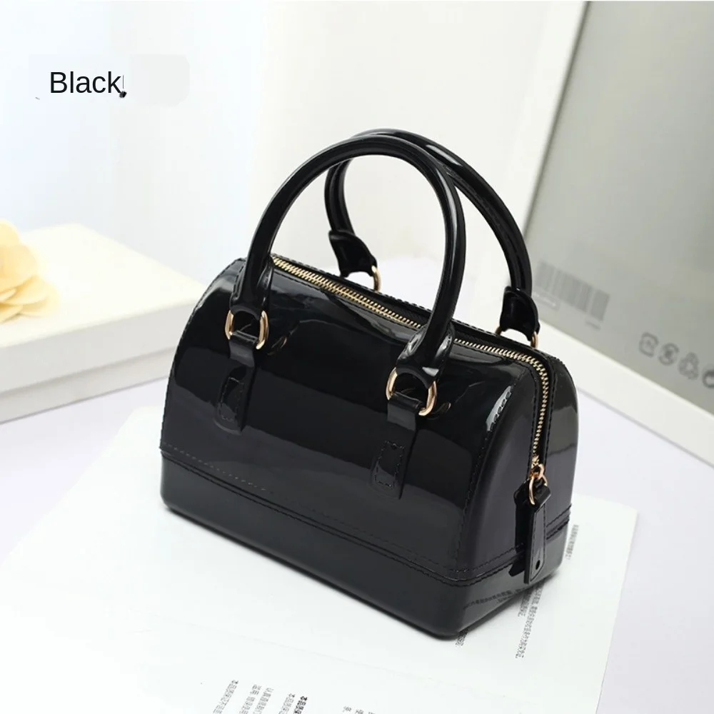 Portable PVC Jelly Crossbody Bags Candy Transparent Waterproof Shoulder Bag Handbag Women's Bucket Bag