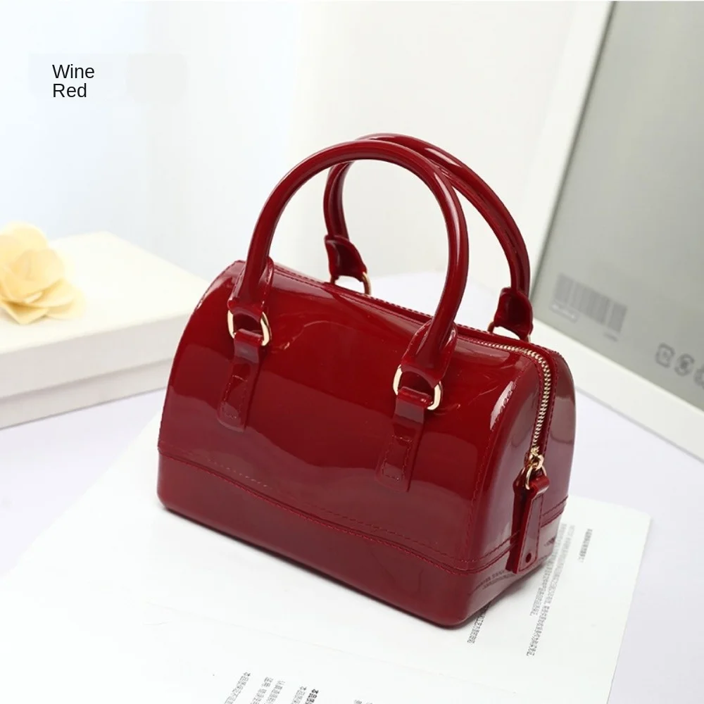 Portable PVC Jelly Crossbody Bags Candy Transparent Waterproof Shoulder Bag Handbag Women's Bucket Bag